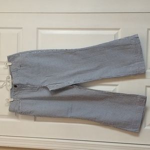 L.L. Bean Navy and White Pinstripe Cropped Pants